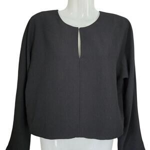 J Crew‎ Black Long Sleeve Women's Top with Keyhole Detail